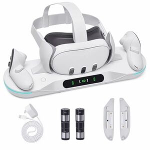 Meta Quest 3 VR Headset Charging Station - White - New